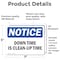 Signmission Down Time Is Clean-Up Time, 7 in W x Rectangle, Vinyl Decal OS-2PACK-NS-D-57-L-11538 - alternate 2
